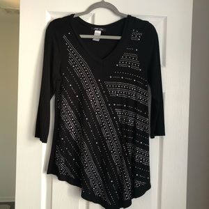 Only Nine black top with sparkly detail.